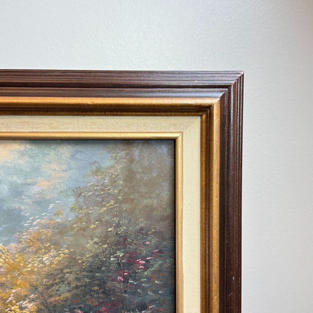 Acrylic Painting Inspired by Thomas Kinkade's The Autumn Gate Canvas 28" x 24" - Picture 14 of 16